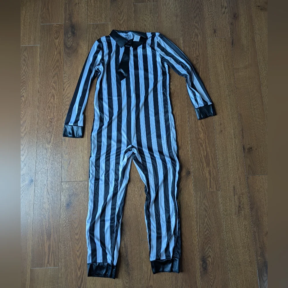 Hyde & Eek! Black & White Striped Jumpsuit Children's Large NIB